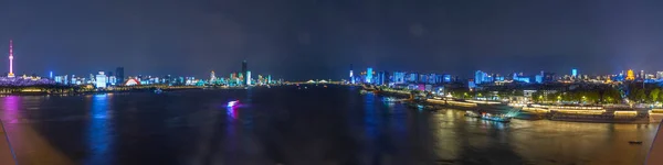 Río Wuhan Yangtze Paisaje Nocturno Ciudad —  Fotos de Stock