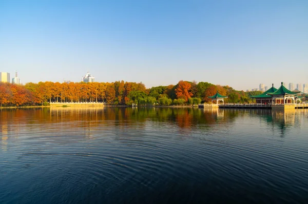 Pozdní Podzimní Scenérie Scénické Oblasti Tingtao East Lake Wuhan Hubei — Stock fotografie