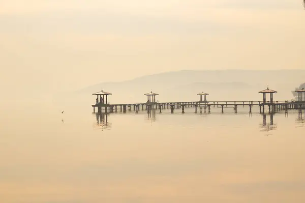 Paisajes Finales Otoño Del Área Escénica Tingtao East Lake Wuhan — Foto de Stock