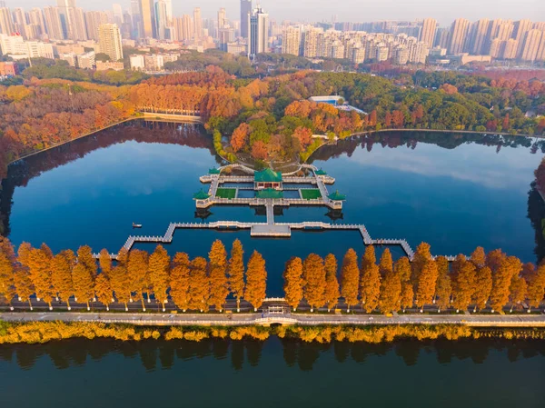 Luftaufnahmen Landschaft Von Tingtao Landschaftlich Reizvolle Gegend Östlichen See Wuhan — Stockfoto