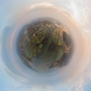 Hubei Daye Baoan Gölü Ulusal Wetland Parkı Baharı Hava Doğumu Manzarası