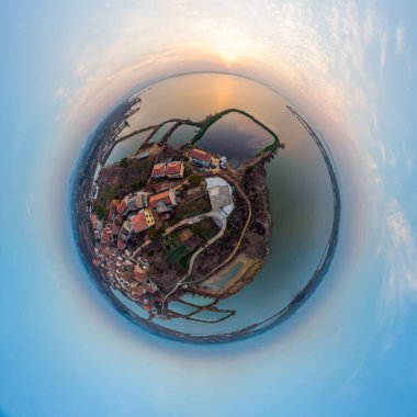 Hubei Daye Baoan Gölü Ulusal Wetland Park Bahar Havası Günbatımı Manzarası