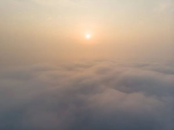 Hubei Daye Baoan Lake National Wetland Park Voorjaar Luchtfoto Zonsopgang — Stockfoto