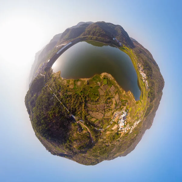 Paisaje Fotografía Aérea Primavera Del Parque Forestal Hubei Daye Zhaoshan — Foto de Stock