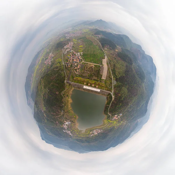 Spring Aerial Photography Scenery Hubei Daye Zhaoshan Forest Park — Stock Photo, Image
