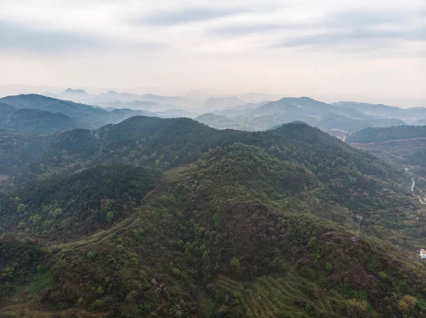 Spring Fotografi Udara Pemandangan Hubei Daye Zhaoshan Forest Park — Stok Foto