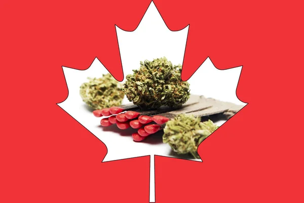 Marijuana and cannabis in Canada; Canadian drug business — Stock Photo, Image