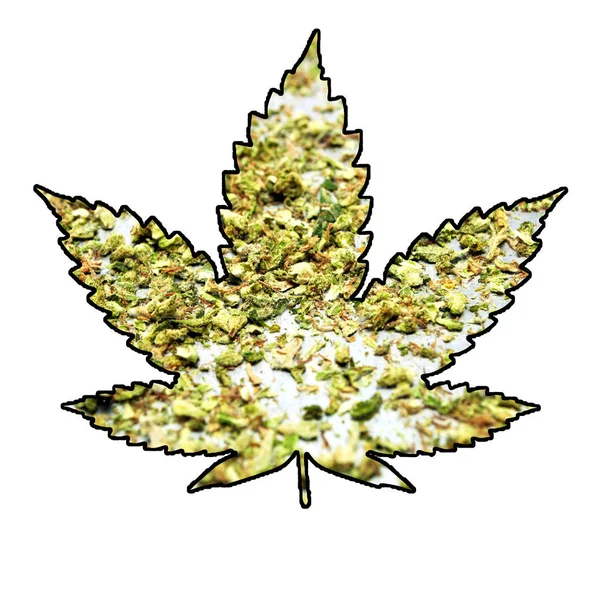 마리화나와 대마초 잎 아이콘 — 스톡 사진