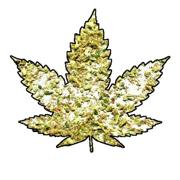 Marihuana en Cannabis Leaf pictogram — Stockfoto