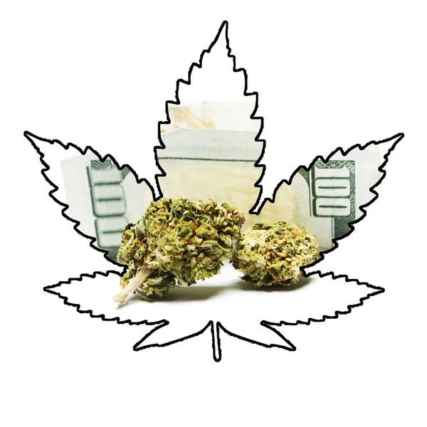 Marihuana en Cannabis Leaf pictogram — Stockfoto