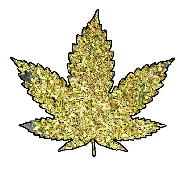 Икона листьев марихуаны и конопли — стоковое фото