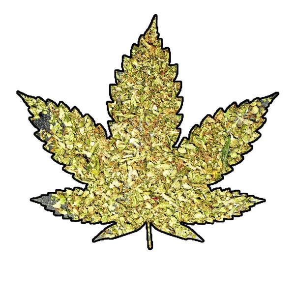 Marihuana en Cannabis Leaf pictogram — Stockfoto