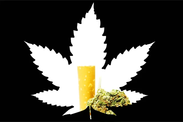 Marijuana och Cannabis Leaf ikonen — Stockfoto
