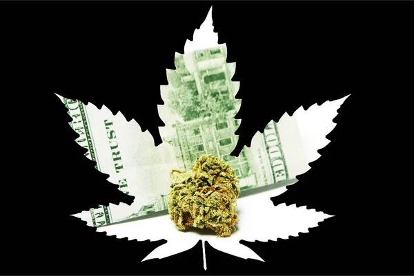 Icône de feuille de cannabis et de marijuana — Photo