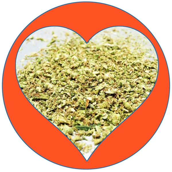 Love Weed, Heart La marijuana et le cannabis — Photo
