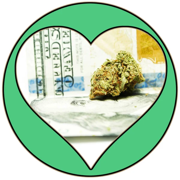 Chwastów miłość, serce marihuany i marihuany — Zdjęcie stockowe