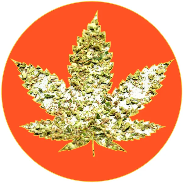 ポット リーフのアイコン、マリファナと大麻 — ストック写真