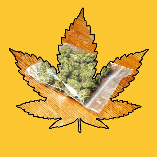 Icono de la Hoja de Olla, Marihuana y Cannabis — Foto de Stock