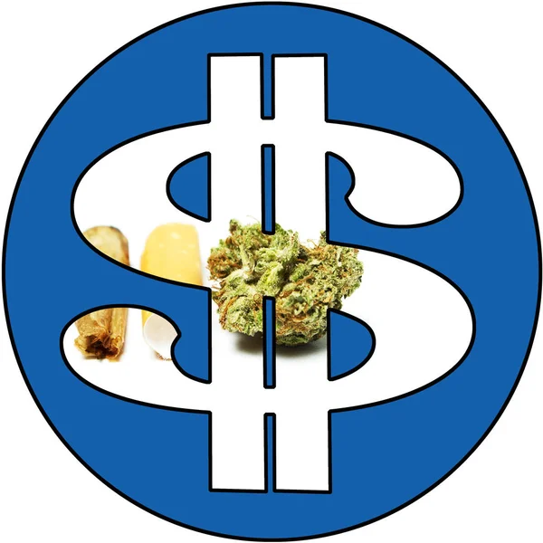 $Marijuana Cannabis Pot & Weed Money — Fotografia de Stock