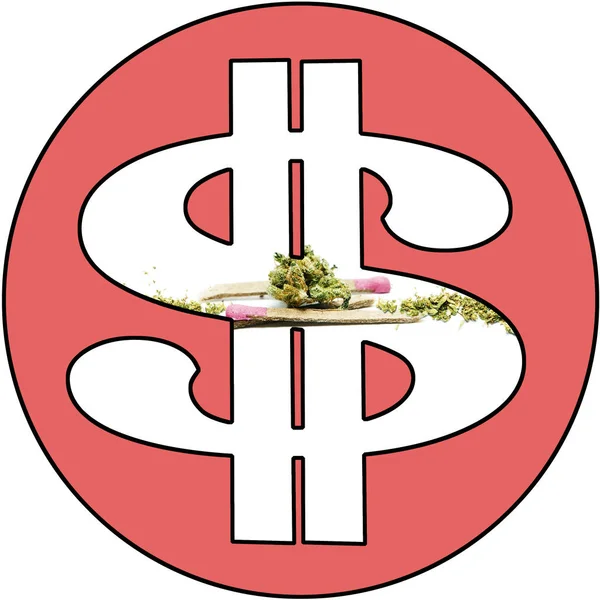 Garnek marihuana marihuana $ & chwastów pieniądze — Zdjęcie stockowe
