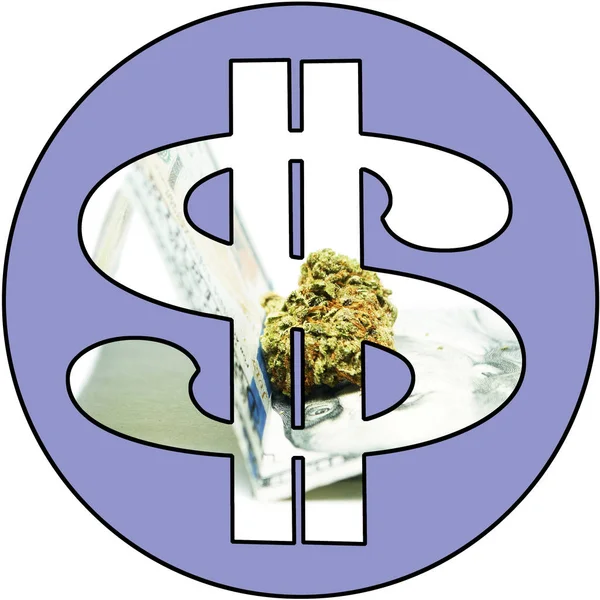 $ Marijuana Cannabis Pot & Weed Money — Stock Photo, Image