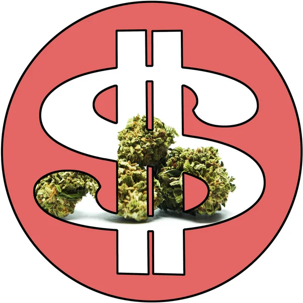 $Marihuana Cannabis Pot & Weed Money — Foto de Stock