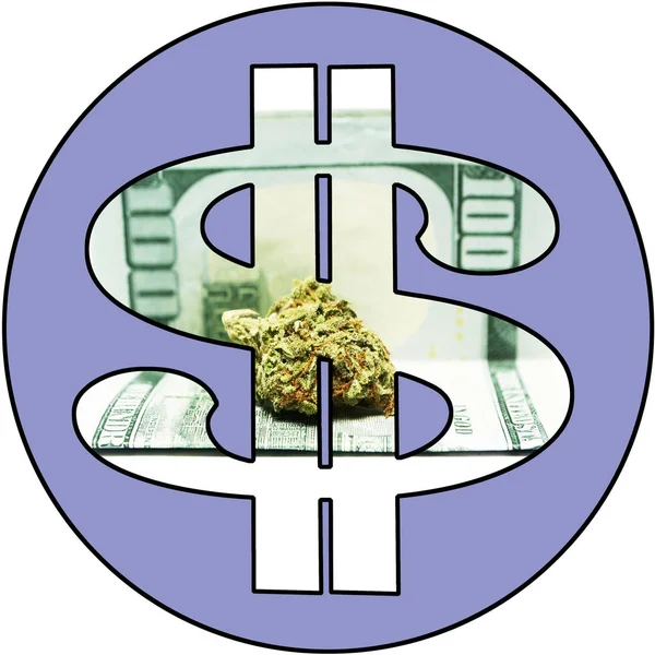 $Marihuana Cannabis Pot & Weed Money — Foto de Stock