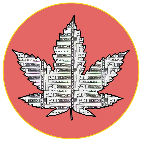 Marihuanu podnikání a peníze ikony — Stock fotografie
