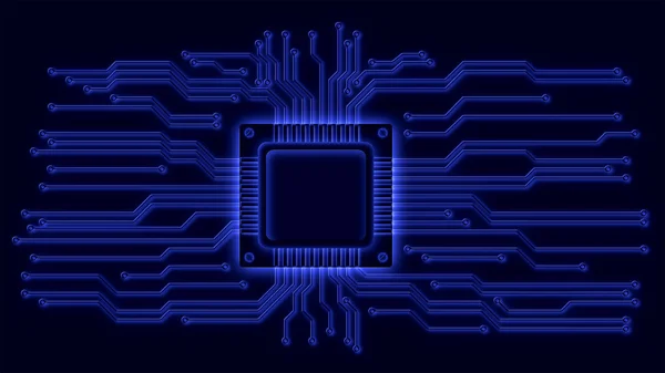 CPU e linee di circuito — Foto Stock