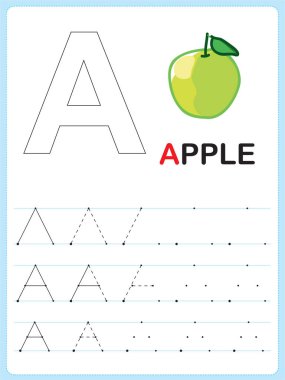 Anaokulu ve anaokulu çocukları için egzersiz, resimli egzersiz - Alfabe büyük harf alıştırması