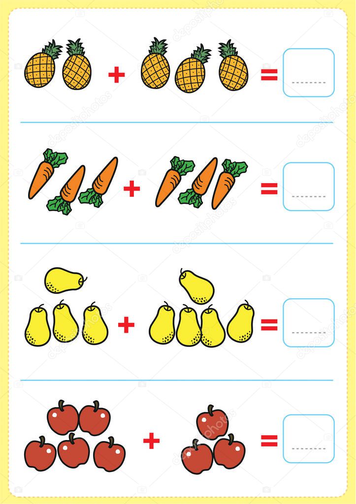 Exercise for preschool and kindergarten kids, Illustrated exercise - Numbers