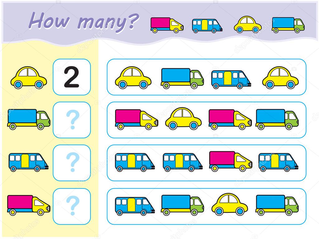 Exercise for preschool and kindergarten kids, Illustrated exercise - Numbers