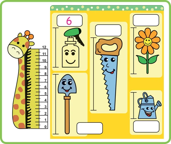 Exercise Preschool Kindergarten Kids Illustrated Exercise Measures — Vector de stoc
