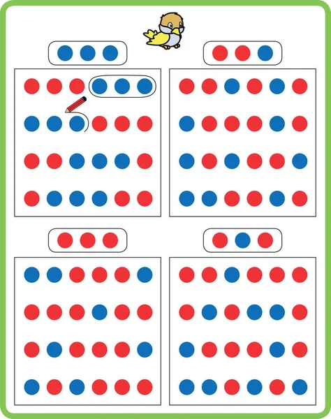 Gyakorlat Óvodásoknak Óvodásoknak Illusztrált Testmozgás Számok — Stock Vector