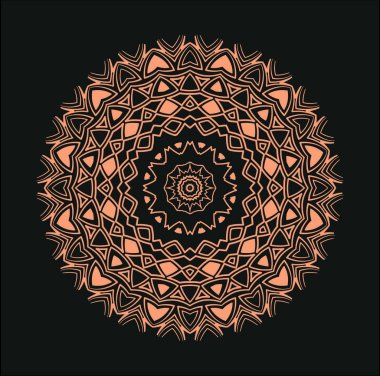 Siyah arkaplan vektör dekorasyonunda mandala