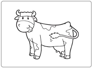 İnek Renklendirme, vektör çizimi - boyama kitabı