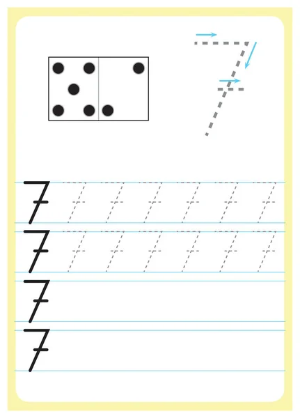 Übung Für Vorschul Und Kindergartenkinder Zeichnen Mit Zahlen — Stockvektor