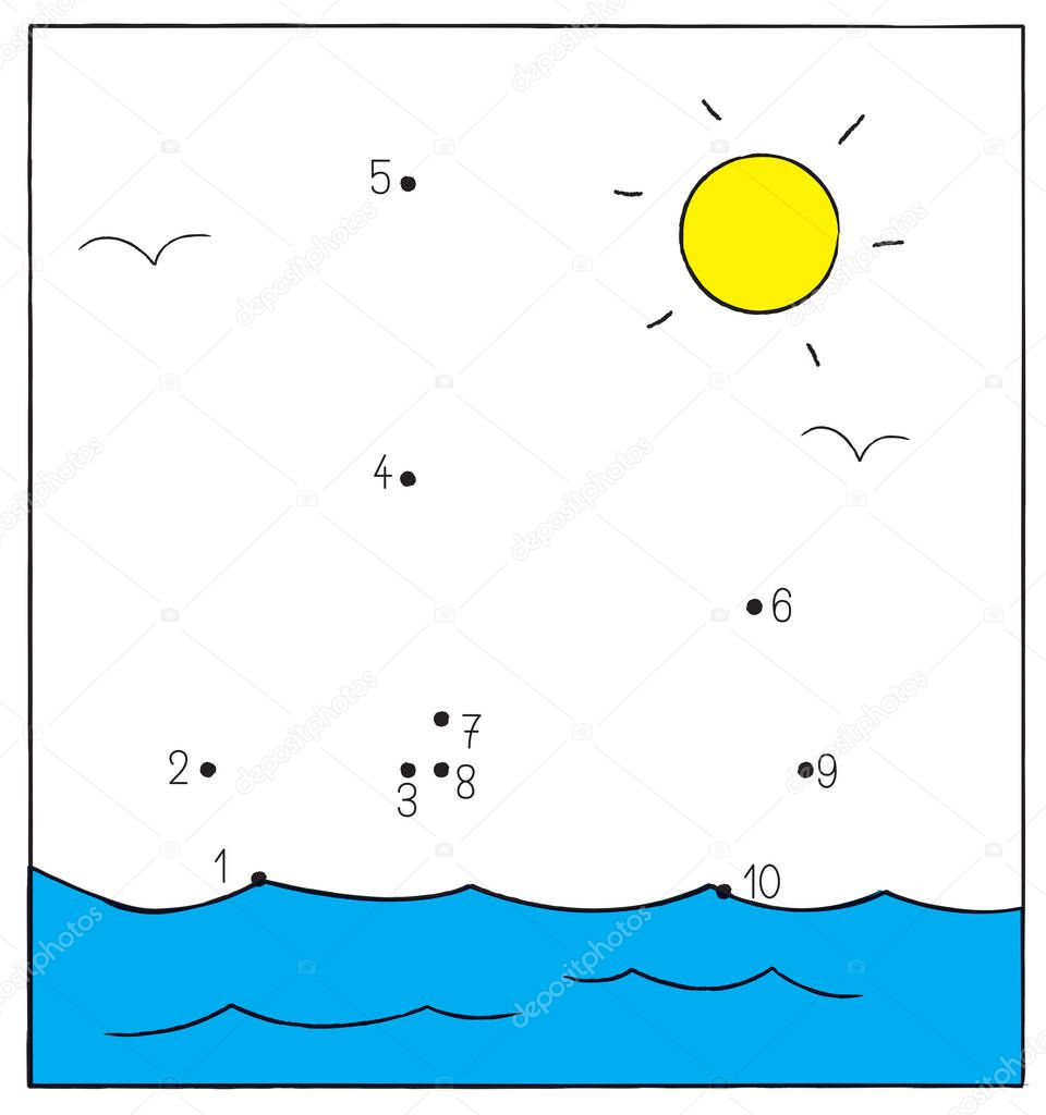 Exercise for preschool and kindergarten kids, Drawing with Numbers