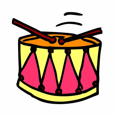 Happy Young davul vektör illüstrasyonunu çalıyor.