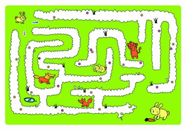 İlkokulda ve anaokulunda çocuklar için egzersiz - labirent