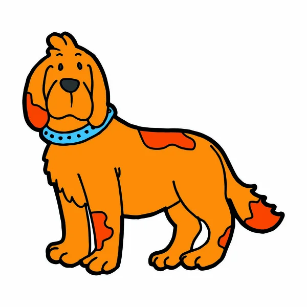 Lustige Orange Hund Vektor Isoliert — Stockvektor