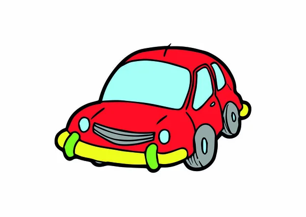 Red Car Cartoon Vector Isolated — Stock Vector