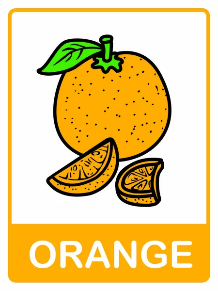 Ilustración Vectorial Naranja Frutas Vectoriales — Vector de stock