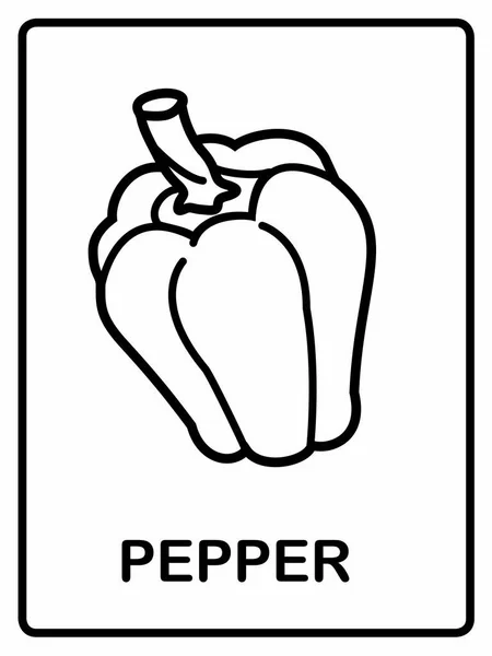 Ilustración Vectorial Pepper Verdura Vectorial Color — Vector de stock