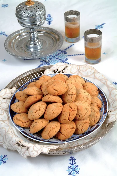 Traditioneller Marokkanischer Kuchen Ghriba Ghriyba — Stockfoto