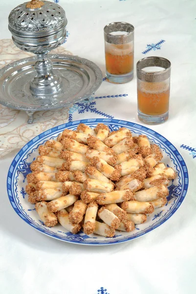 Traditionele Marokkaanse Zelfgemaakte Amandelen Taart — Stockfoto