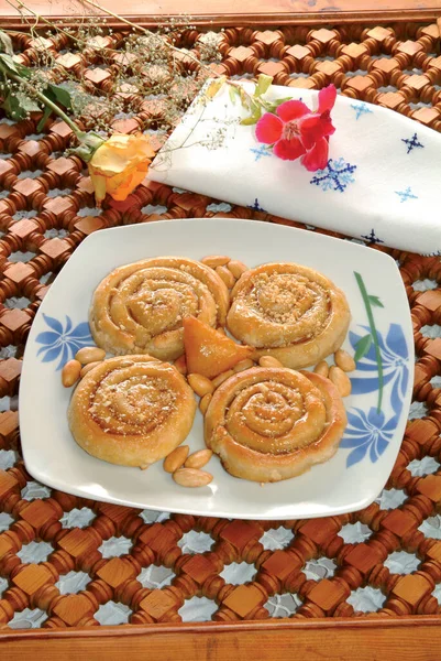 Traditional Moroccan Pancake Mhancha Mhansha — Stock Photo, Image