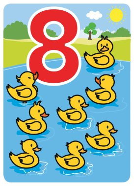 Okul etkinlikleri için resimli kart numaraları