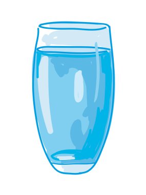 Beyaz arkaplan vektör illüstrasyonunda izole edilmiş su bardağı