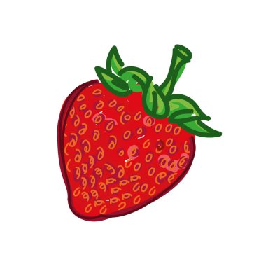 Beyaz arkaplan vektör illüstrasyonunda çilek izole edildi